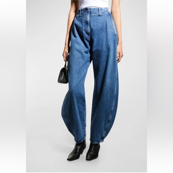 MADE IN TOMBOY Women's Isabelle Wide Leg Tapered Ankle Jeans Candiani Denim 24